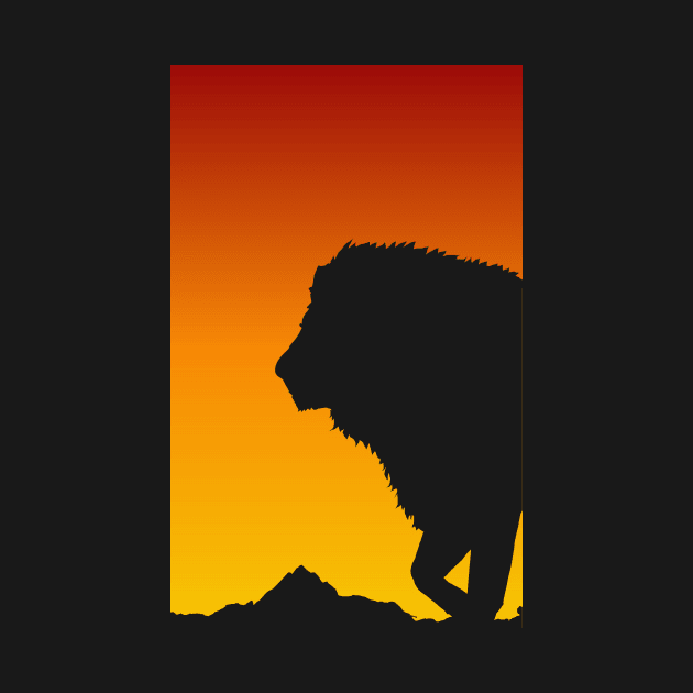 Sunset Lion Design - King of the Jungle Big Cat Lion Art Lion Lover by ballhard