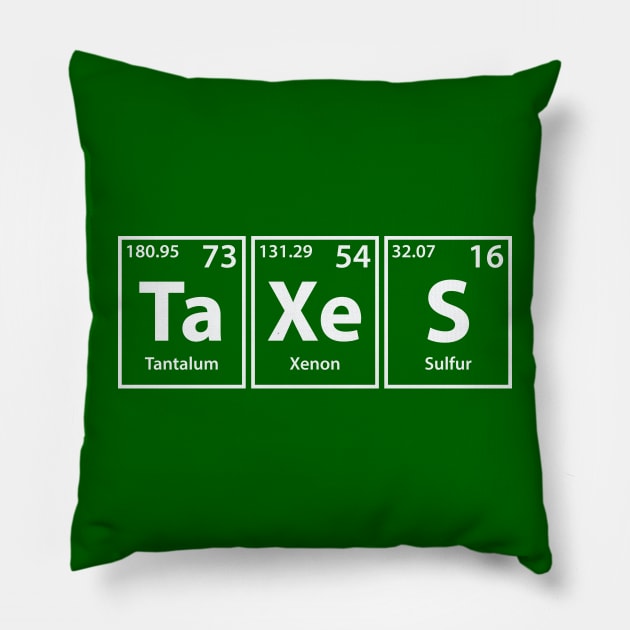 Taxes (Ta-Xe-S) Periodic Elements Spelling Pillow by cerebrands