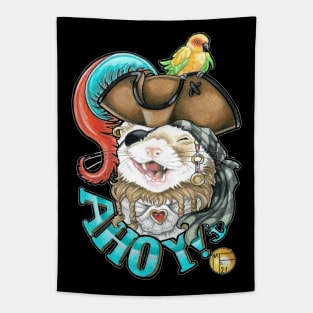 Ferret Pirate Ahoy - Cinnamon Coat Tapestry