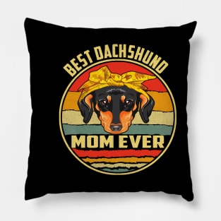 Best Dachshund Mom Ever Vintage Pillow