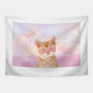 "La vie en rose" Pink Kitty Tapestry