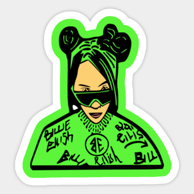 Billie Eilish Green And Black Billie Eilish Sticker Teepublic Au