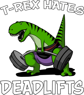 T-Rex Hates Deadlifts Funny Gym Dinosaur Magnet