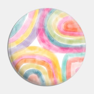 Abstract Watercolor Rainbow Painting Pin