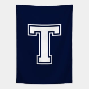 Initial Letter T - Varsity Style Design Tapestry