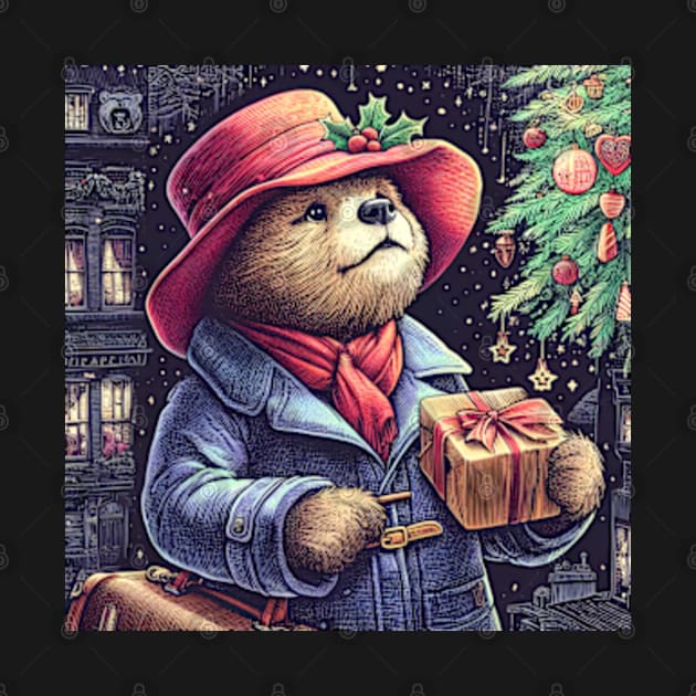 Charm and Cheer: Festive Paddington Bear Christmas Art Prints for a Whimsical Holiday Celebration! by insaneLEDP