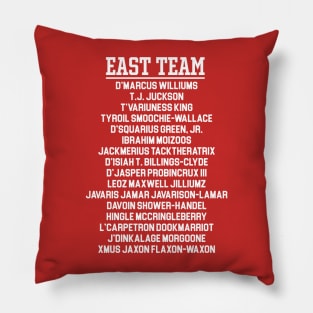 East/West College Bowl Team Lineups (East Front/West Back Print) Pillow