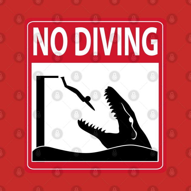 No Diving (Mosasaurus Warning) by SakuraDragon