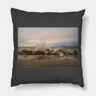 Stormy Coast at Piran, Slovenia Pillow