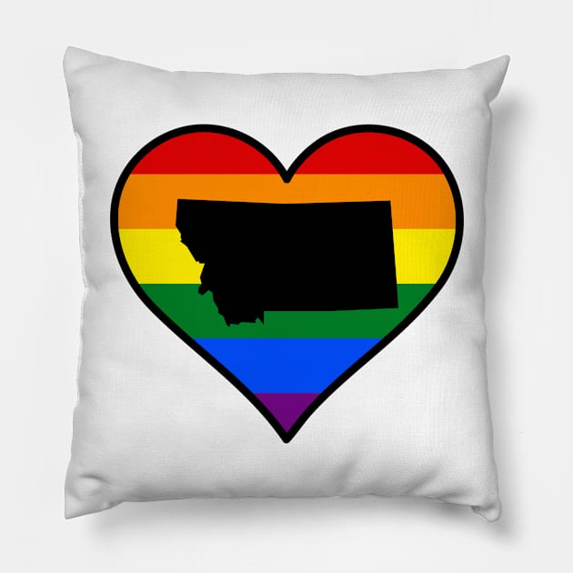 Montana Gay Pride Heart Pillow by fearcity