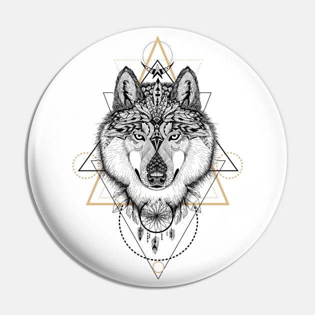 Totem mandala Wolf in boho/ethnic/aztec style Pin by fears