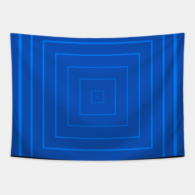 Bullseye Pattern no.6 Alternating Azure and Sapphire Blue Lines Tapestry by Neil Feigeles