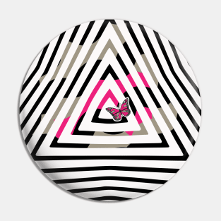 Abstract Black and White Simple Pattern geometry Pin