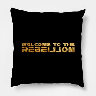 Welcome To The Rebellion Retro Gold Pillow