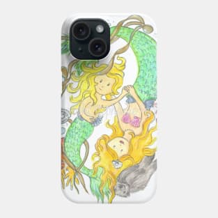 Mermaid mother and child Phone Case