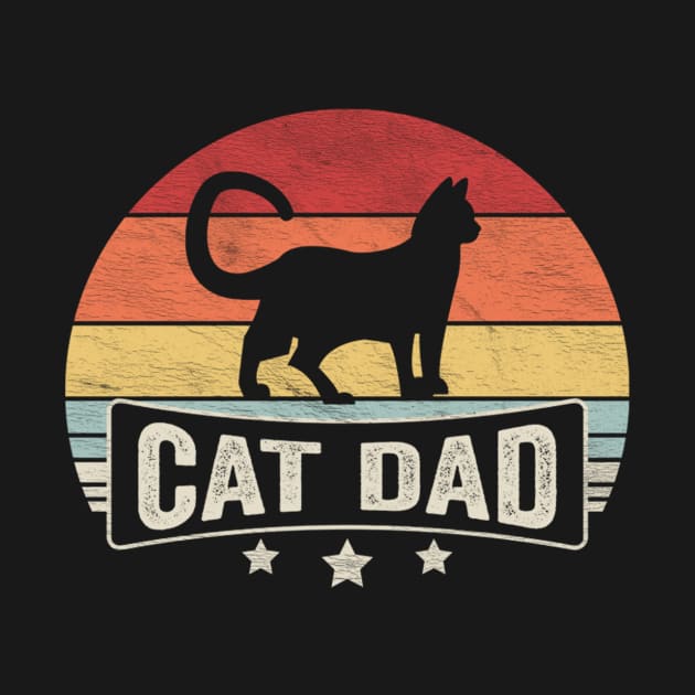 Retro Vintage Cat Dad Funny Black Cat Cat Father Fur Dad Cat Lover Gift by SomeRays