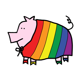 Cute Pig in Pride Cape T-Shirt