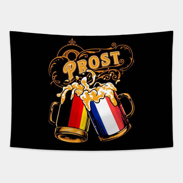 Oktoberfest Wiesn Prost Deutschland - France Tshirt Tapestry by TonTomDesignz