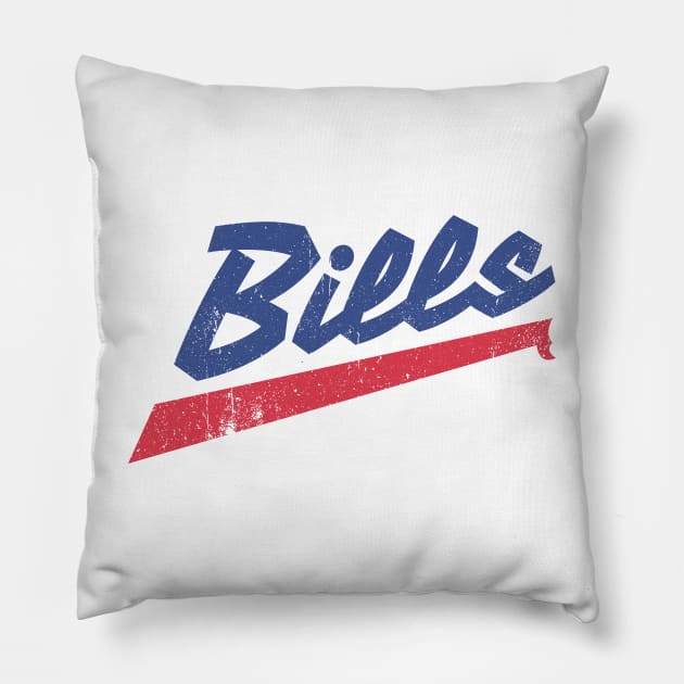 Buffalo Bills Vintage Retro Pillow by graphictone