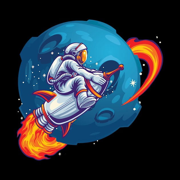 Astronaut On A Rocket by jobieh shop