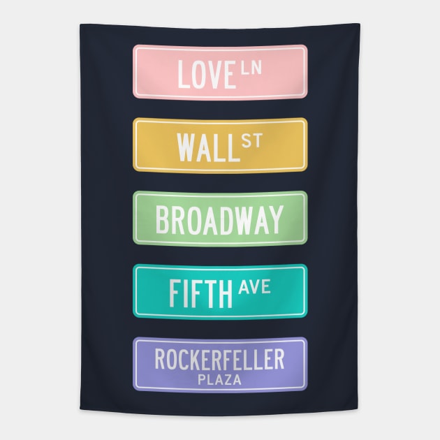 Nyc street signs Tapestry by annacush