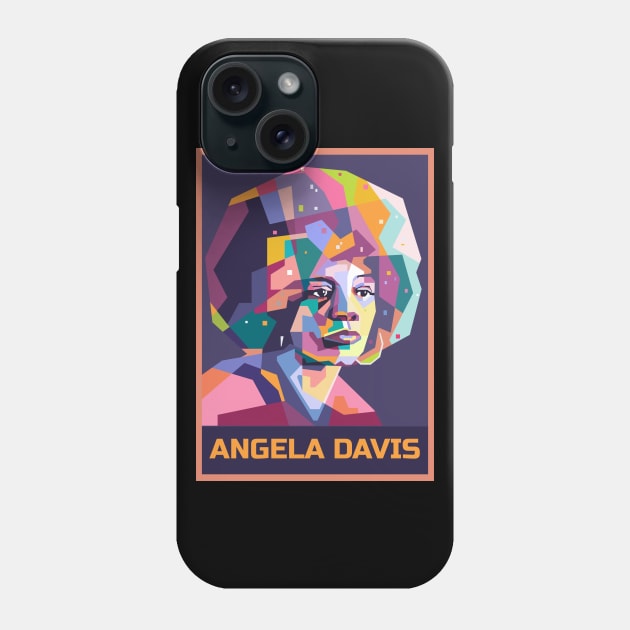 Abstract Angela Davis in WPAP Phone Case by smd90