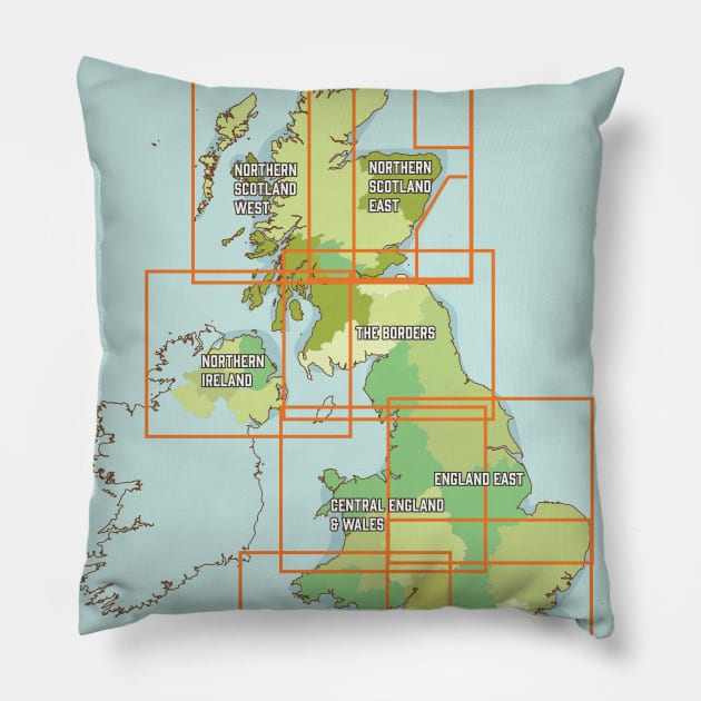 united kingdom aviation chart Pillow by nickemporium1