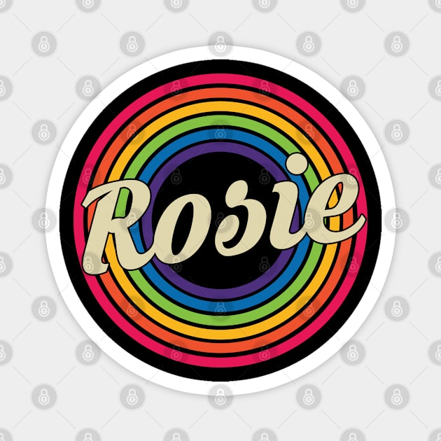 Rosie - Retro Rainbow Style Magnet by MaydenArt