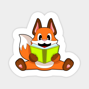 Fox Reading Book Magnet