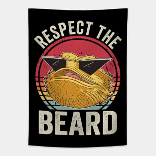 Respect The Beard Funny Bearded Dragon Tapestry