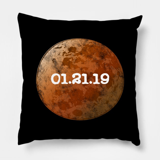 January 21st 2019 Lunar Eclipse  | 2019 Lunar Eclipse Pillow by SugarMootz