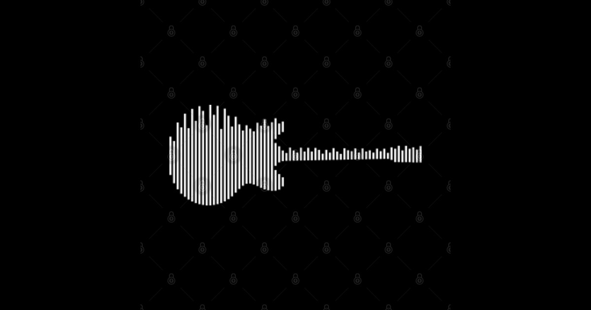 Electric Guitar Sound Waves Dark Theme Electric Guitar Posters and