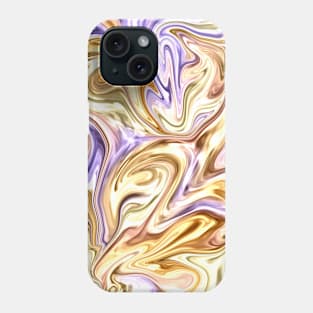 Trendy bright purple gold  liquid marble abstract swirl waves pattern Phone Case