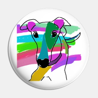 Colorful Greyhound Pin