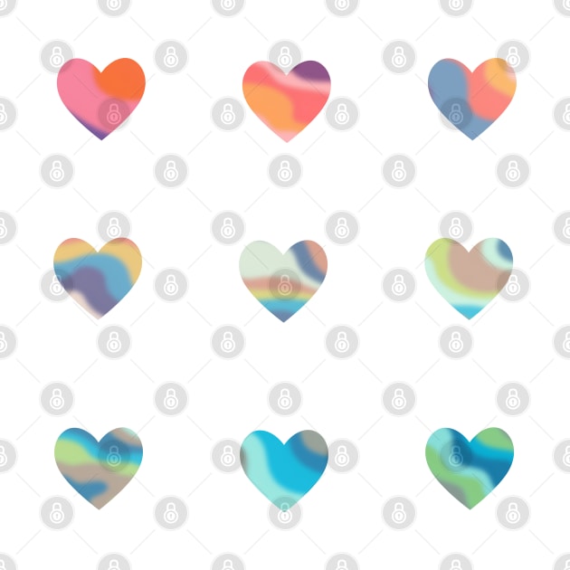 Mini Swirly Hearts Sticker Pack by casserolestan