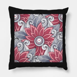 Spring Pattern with Floral Motifs Pillow