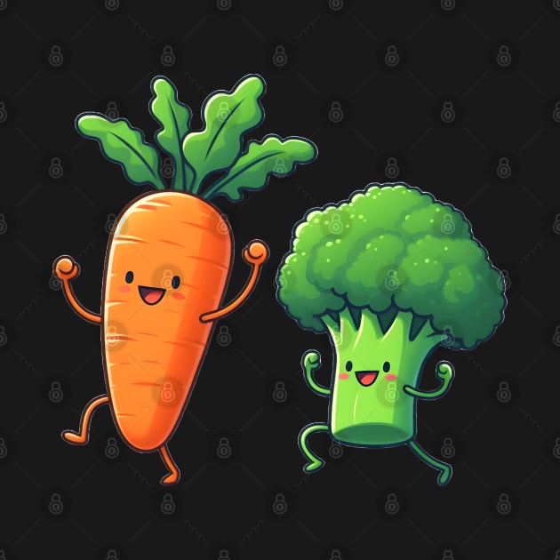 Carrot and broccoli dancing by FromBerlinGift