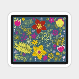 Brightly Colored Flowers for fans of Brilliant Colors Magnet