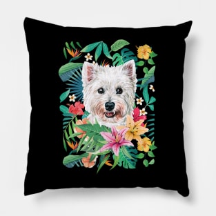 Tropical Westie Pillow