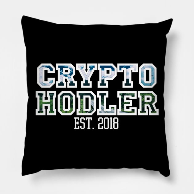 Nature Bitcoin Ethereum Blockchain Crypto Hodler Pillow by felixbunny