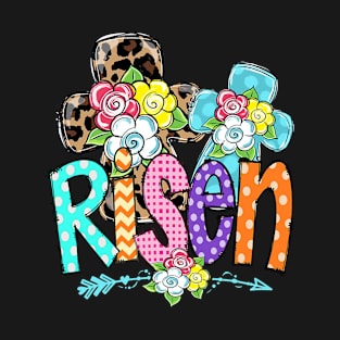 Happy Easter For Christian Girls Mom He Is Risen Leopard T-Shirt