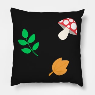 Mushroom and leaves pattern Pillow