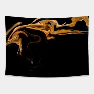 Liquid Flowing Gold  - Digital Liquid Paint Swirls Tapestry