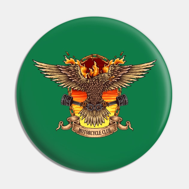 eagle motorcycle Pin by Mako Design 