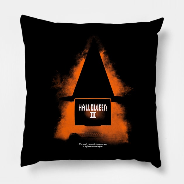 Witchcraft enters the computer age. Pillow by furstmonster