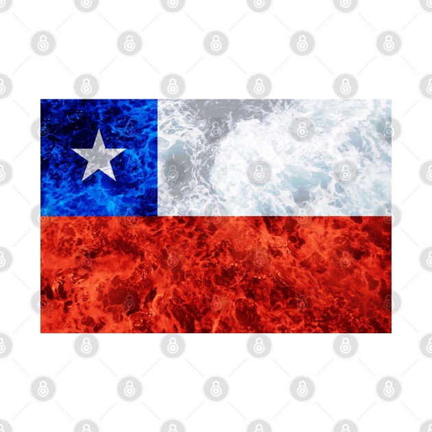 Flag of Chile – Ocean Waves by DrPen