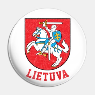 Lithuania - Vintage Distressed Style Crest Design Pin