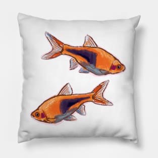 Harlequin Rasbora - Cute Crayon Fish Design Pillow