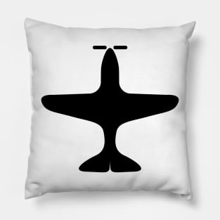 Black simple airplane design Pillow