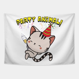 Party Animal Tabby Cat Tapestry
